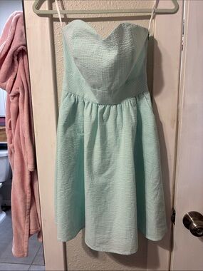 Lauren James Pin Stripe Strapless Dress